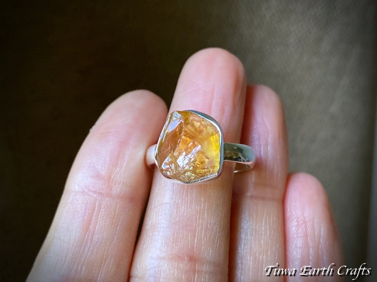 画像24: 【自信・積極性アップ・開運】1点物 大ぶり天然シトリン原石リング指輪 14号★商売繁盛・財運・金運アップお守り ハンドメイドジュエリー　パワーストーン天然石ヒーリングストーン お守りアクセサリー　スピリチュアル　11月誕生石 (24)