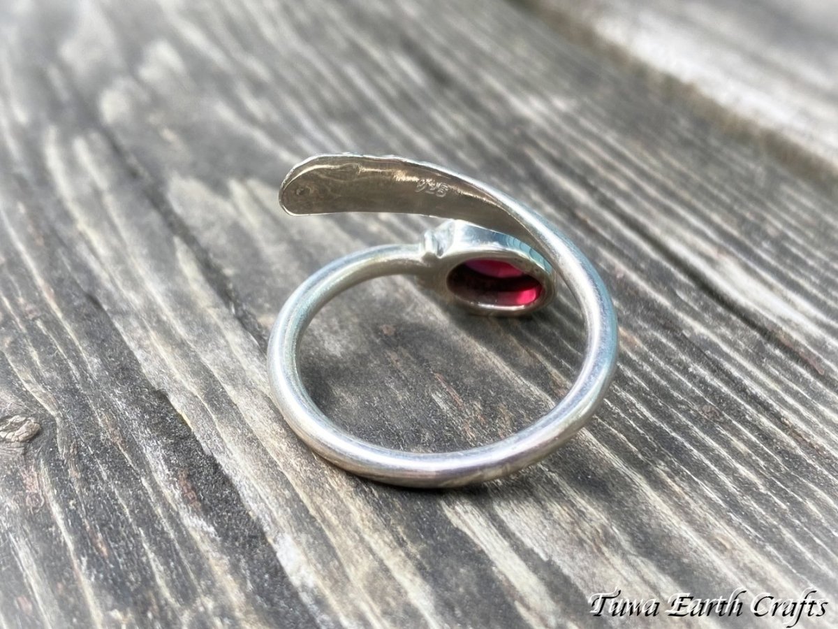 画像15: 【夢・目標の達成をサポート】高品質ロードライト ガーネット指輪リング  サイズ調節可能  15号 16号 17号 18号 1点ものハンドメイド天然石ジュエリーお守りヒーリングアクセサリー1月誕生石 (15)