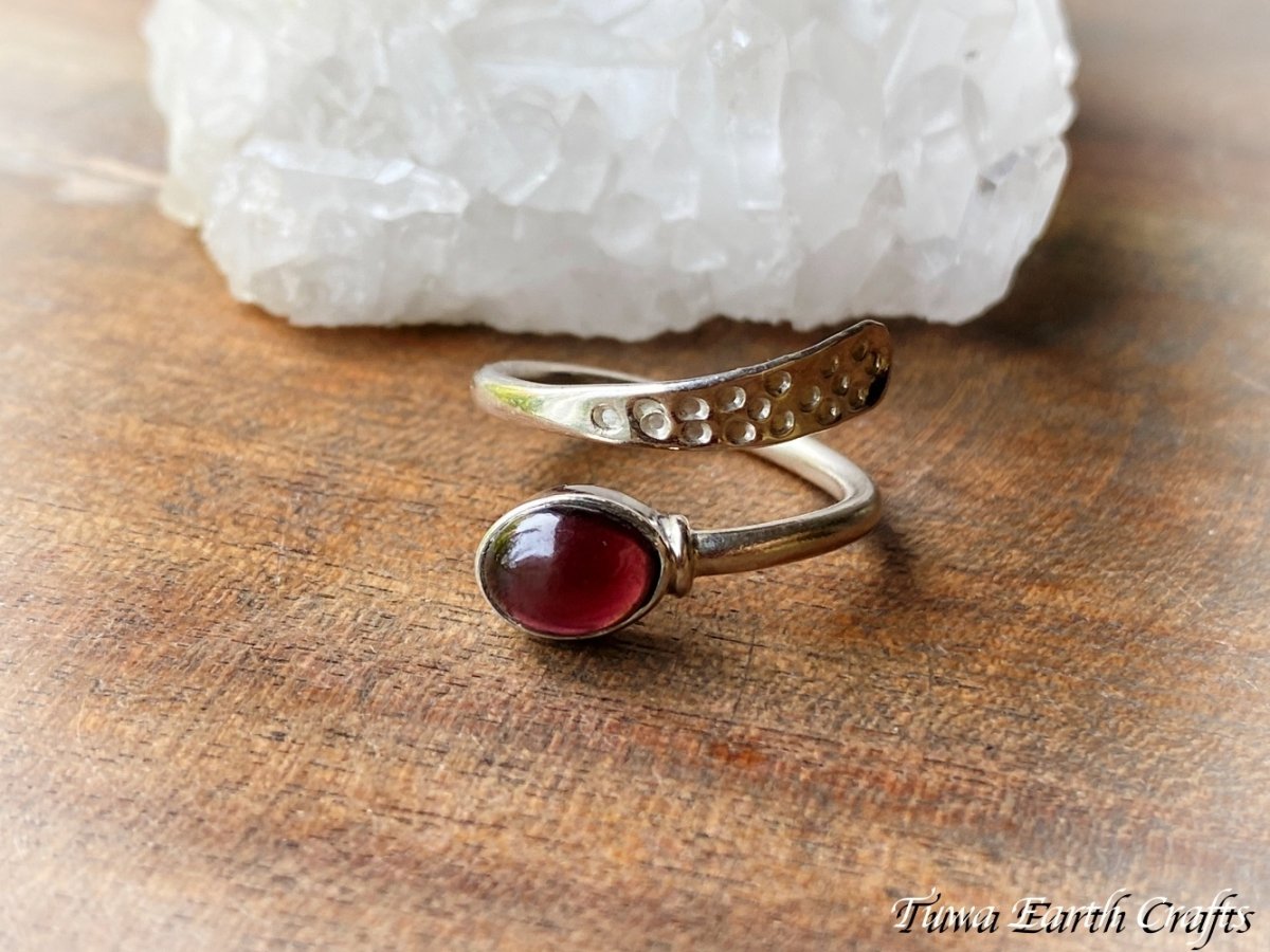 画像26: 【夢・目標の達成をサポート】高品質ロードライト ガーネット指輪リング  サイズ調節可能  15号 16号 17号 18号 1点ものハンドメイド天然石ジュエリーお守りヒーリングアクセサリー1月誕生石 (26)