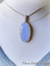 画像7: 【ストレス・緊張緩和・癒し効果】石全長4.3cm 大ぶり高品質ブルーレースアゲート シンプル　ペンダント・ネックレス＊ブルーカルセドニー 1点もの マクラメ編み ハンドメイド天然石 お守り パワーストーンアクセサリー 癒し効果 ヒーリングジュエリー　金属アレルギー対応 (7)