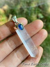 画像3: 【浄化・夢の実現・決断力アップ・自分らしさ】大ぶり高品質セレナイト＆インディゴブルーカイヤナイト ペンダントトップ★ハンドメイド 天然石パワーストーン お守り アクセサリー ヒーリング クリスタル ジュエリー スピリチュアル (3)