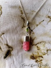 画像10: 【ヒーリング効果・美的感覚アップ】高品質インカローズ ポイント ペンダントトップ with 宝石質ペリドット  ロードクロサイト 1点もの ワンド スターリングシルバー天然石パワーストーンアクセサリー ヒーリングストーン お守りジュエリー (10)
