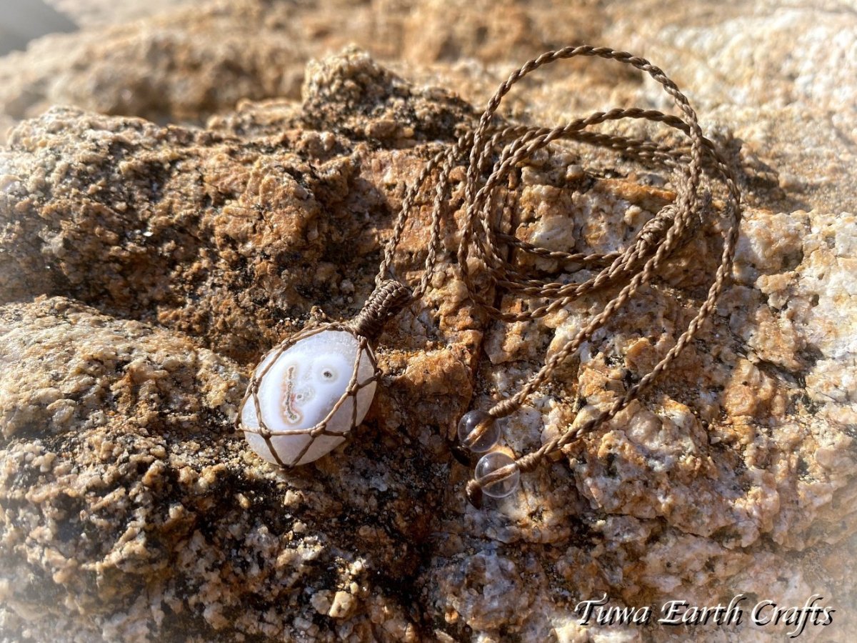 画像28: 【魔除け・邪気払い】高品質ソーラークォーツ ペンダント/ネックレス シンプル 1点物マクラメ編みアクセサリー 天然石パワーストーンお守りヒーリングジュエリー ソーラーアゲート (28)