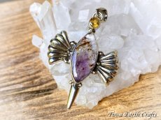 画像20: 【運気・金運アップ・ヒーリング】虹入り♪ 高品質スーパーセブン/セイクリッドセブン（カコクセナイトinアメジスト）ペンダントトップ with 宝石質きらきらシトリン★1点ものヒーリングストーンお守りジュエリー天然石パワーストーンアクセサリー (20)