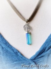 画像12: 生命の樹♪ 大ぶり高品質アクアオーラ水晶ポイント ペンダントトップ　ワンド パワーストーン天然石ヒーリングアクセサリー　ツリーオブライフ　スピリチュアルお守りジュエリー (12)