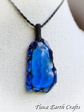 画像28: 虹入り🌈✨高品質アンダラクリスタル（シエラネバダ産）美原石ネックレス・ペンダント エレスチャルサファイア  ブルー 青 シンプル＆ナチュラル マクラメ 1点もの パワーストーン 天然石 ハンドメイドアクセサリー スピリチュアル お守り ヒーリングジュエリー　金属アレルギー対応 (28)