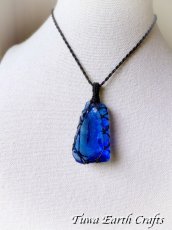 画像14: 虹入り🌈✨高品質アンダラクリスタル（シエラネバダ産）美原石ネックレス・ペンダント エレスチャルサファイア  ブルー 青 シンプル＆ナチュラル マクラメ 1点もの パワーストーン 天然石 ハンドメイドアクセサリー スピリチュアル お守り ヒーリングジュエリー　金属アレルギー対応 (14)