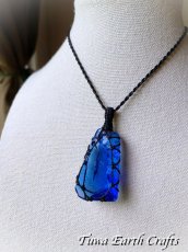 画像13: 虹入り🌈✨高品質アンダラクリスタル（シエラネバダ産）美原石ネックレス・ペンダント エレスチャルサファイア  ブルー 青 シンプル＆ナチュラル マクラメ 1点もの パワーストーン 天然石 ハンドメイドアクセサリー スピリチュアル お守り ヒーリングジュエリー　金属アレルギー対応 (13)