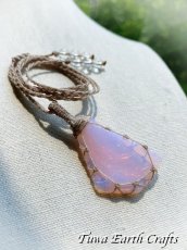 画像10: 高品質アンダラクリスタル（シエラネバダ産）ネックレス・ペンダント  希少エンジェルオーラ/ハートオブゴッドウィズインピンク シンプル＆ナチュラル マクラメ 1点ものパワーストーン天然石ハンドメイドアクセサリー スピリチュアルお守りヒーリングジュエリー (10)