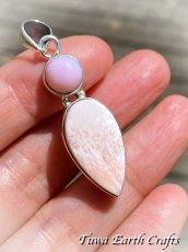 画像20: 【浄化・ヒーリング・瞑想】高品質スコレサイト ペンダントトップ with ピンクオパール スコレス沸石 スティルバイト入り*オレンジスコレサイト 1点物 パワーストーン天然石アクセサリー　お守りジュエリー スピリチュアル  (20)