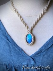画像22: ディープブルー高品質ラブラドライト ペンダント/ネックレス  チョーカー シンプル 水晶★ヘンプ素材 無染色 生成り ナチュラル天然素材オーガニックファッション 天然石パワーストーンお守りマクラメアクセサリー (22)