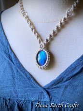 画像19: ディープブルー高品質ラブラドライト ペンダント/ネックレス  チョーカー シンプル 水晶★ヘンプ素材 無染色 生成り ナチュラル天然素材オーガニックファッション 天然石パワーストーンお守りマクラメアクセサリー (19)