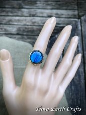 画像16: まんまる大ぶり 1点もの 高品質 ラブラドライト リング 指輪 11号 神秘的ディープブルー 天然石パワーストーンアクセサリー　ヒーリングジュエリー お守り　スターリングシルバー スピリチュアル (16)