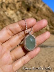 画像4: 【表現力アップ・富＆幸福のシンボル・災難避け】1点もの 高品質アクアマリン（ブラジル産）ペンダント・ネックレス ＊ シンプル マクラメ アクセサリー 天然石パワーストーン ハンドメイド 3月誕生石　スピリチュアル 家庭円満 お守り (4)