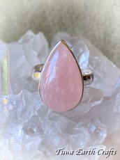 画像1: 【自己肯定・自信アップ】大ぶり高品質 大ぶりローズクォーツ指輪リング 14号 1点もの★ハンドメイド パワーストーン天然石ジュエリー お守り ヒーリングアクセサリー (1)