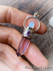 画像3: 1点もの【浄化・癒し】高品質アメシスト/アメジスト原石ポイント(メキシコ・ベラクルス産)ペンダントトップ with ブルームーンストーン *2月誕生石　パワーストーン天然石アクセサリー ヒーリングクリスタル  スピリチュアルお守り (3)