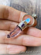 画像4: 1点もの【浄化・癒し】高品質アメシスト/アメジスト原石ポイント(メキシコ・ベラクルス産)ペンダントトップ with ブルームーンストーン *2月誕生石　パワーストーン天然石アクセサリー ヒーリングクリスタル  スピリチュアルお守り (4)