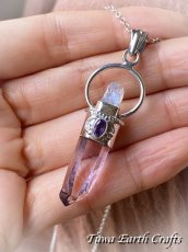 画像13: 1点もの【浄化・癒し】高品質アメシスト/アメジスト原石ポイント(メキシコ・ベラクルス産)ペンダントトップ with ブルームーンストーン *2月誕生石　パワーストーン天然石アクセサリー ヒーリングクリスタル  スピリチュアルお守り (13)
