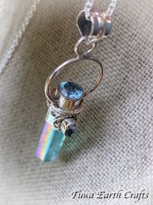 画像6: 【オーラの浄化・自分らしさ】高品質アクアオーラ水晶ポイント（アーカンソー産）&キラキラ宝石質ブルートパーズ ペンダントトップ ワンド パワーストーン天然石ヒーリング 瞑想スピリチュアル ジュエリーお守りアクセサリー (6)