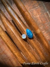 画像15: 1点物 大ぶり 高品質ブルーアパタイト＆レインボームーンストーン 指輪 リング 12号 13号  14号  ヒーリング天然石パワーストーンアクセサリー　スピリチュアルジュエリー (15)