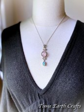 画像4: 【自信アップ・開運】ぷっくり大ぶり高品質ローズクォーツ ペンダントトップ with エチオピア産オパール ★パワーストーン天然石アクセサリー ヒーリングストーンお守りジュエリー スピリチュアル  (4)