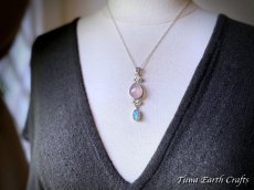 画像9: 【自信アップ・開運】ぷっくり大ぶり高品質ローズクォーツ ペンダントトップ with エチオピア産オパール ★パワーストーン天然石アクセサリー ヒーリングストーンお守りジュエリー スピリチュアル  (9)