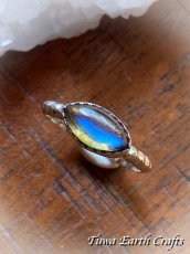 画像1: 1点物 高品質 ラブラドライト リング 指輪 12号   天然石パワーストーンアクセサリー ヒーリングジュエリー  スピリチュアル お守り (1)
