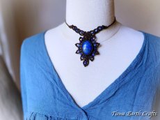 画像21: 【開運・受験お守り・厄除け】高品質ラピスラズリ ネックレス 1点もの パワーストーン天然石アクセサリー　マクラメ編み ハンドメイド　ヒーリングジュエリー スピリチュアル ステージ衣装 (21)