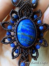 画像4: 【開運・受験お守り・厄除け】高品質ラピスラズリ ネックレス 1点もの パワーストーン天然石アクセサリー　マクラメ編み ハンドメイド　ヒーリングジュエリー スピリチュアル ステージ衣装 (4)