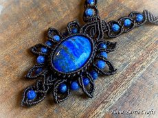 画像7: 【開運・受験お守り・厄除け】高品質ラピスラズリ ネックレス 1点もの パワーストーン天然石アクセサリー　マクラメ編み ハンドメイド　ヒーリングジュエリー スピリチュアル ステージ衣装 (7)