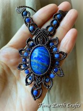 画像19: 【開運・受験お守り・厄除け】高品質ラピスラズリ ネックレス 1点もの パワーストーン天然石アクセサリー　マクラメ編み ハンドメイド　ヒーリングジュエリー スピリチュアル ステージ衣装 (19)