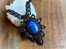 画像16: 【開運・受験お守り・厄除け】高品質ラピスラズリ ネックレス 1点もの パワーストーン天然石アクセサリー　マクラメ編み ハンドメイド　ヒーリングジュエリー スピリチュアル ステージ衣装 (16)