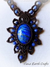 画像10: 【開運・受験お守り・厄除け】高品質ラピスラズリ ネックレス 1点もの パワーストーン天然石アクセサリー　マクラメ編み ハンドメイド　ヒーリングジュエリー スピリチュアル ステージ衣装 (10)