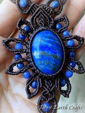 画像13: 【開運・受験お守り・厄除け】高品質ラピスラズリ ネックレス 1点もの パワーストーン天然石アクセサリー　マクラメ編み ハンドメイド　ヒーリングジュエリー スピリチュアル ステージ衣装 (13)