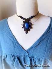 画像8: 【開運・受験お守り・厄除け】高品質ラピスラズリ ネックレス 1点もの パワーストーン天然石アクセサリー　マクラメ編み ハンドメイド　ヒーリングジュエリー スピリチュアル ステージ衣装 (8)