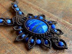 画像6: 【開運・受験お守り・厄除け】高品質ラピスラズリ ネックレス 1点もの パワーストーン天然石アクセサリー　マクラメ編み ハンドメイド　ヒーリングジュエリー スピリチュアル ステージ衣装 (6)