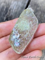 画像24: 【魔除けお守り】大ぶり 石全長4.6cm 高品質 古代ローマングラス ペンダントトップ 美銀化★1点もの スターリングシルバー お守り アクセサリー ヒーリングジュエリー　 (24)