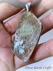 画像14: 【魔除けお守り】大ぶり 石全長4.6cm 高品質 古代ローマングラス ペンダントトップ 美銀化★1点もの スターリングシルバー お守り アクセサリー ヒーリングジュエリー　 (14)