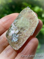 画像2: 【魔除けお守り】大ぶり 石全長4.6cm 高品質 古代ローマングラス ペンダントトップ 美銀化★1点もの スターリングシルバー お守り アクセサリー ヒーリングジュエリー　 (2)