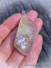 画像32: 【魔除けお守り】大ぶり 石全長4.6cm 高品質 古代ローマングラス ペンダントトップ 美銀化★1点もの スターリングシルバー お守り アクセサリー ヒーリングジュエリー　 (32)