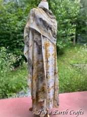 画像19: 薬草・草木染めエコプリント x ふわふわメキシココットン 大判ショール 手染めボタニカルダイ 押し花染め 自然派ナチュラルファッション＊ストール/巻きスカート/羽織り*ハンドメイド 薬草魔女 天然染料 天然素材 冷房対策 日除け プレゼント ギフト スカーフ  (19)