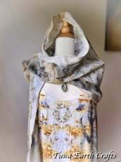 画像7: 薬草・草木染めエコプリント x ふわふわメキシココットン 大判ショール 手染めボタニカルダイ 押し花染め 自然派ナチュラルファッション＊ストール/巻きスカート/羽織り*ハンドメイド 薬草魔女 天然染料 天然素材 冷房対策 日除け プレゼント ギフト スカーフ  (7)