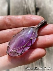 画像2: 【自由な発想の促進・集中力アップ】大ぶり高品質フローライト ネックレス ペンダント シンプル＆ナチュラル 1点もの ハンドメイドお守り　パワーストーン天然石ヒーリングストーン マクラメアクセサリー　スピリチュアル  (2)