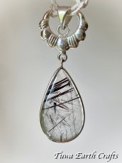 画像5: 【健康運アップ・厄除けお守り・浄化】大ぶり♪ 高品質ブラックトルマリンインクォーツ ペンダントトップ★パワーストーン天然石ハンドメイドアクセサリー スターリングシルバー ヒーリング スピリチュアル お守り　電磁波対策　積極性向上 (5)