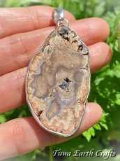 画像7: 石全長4.6cm 大ぶり高品質ブルーフォレスト 珪化木 ペトリファイドウッド  ペンダントトップ 1点もの★ヒーリングストーン天然石ジュエリー　パワーストーンアクセサリー (7)