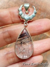 画像4: 【健康運アップ・厄除けお守り・浄化】大ぶり♪ 高品質ブラックトルマリンインクォーツ ペンダントトップ★パワーストーン天然石ハンドメイドアクセサリー スターリングシルバー ヒーリング スピリチュアル お守り　電磁波対策　積極性向上 (4)