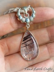 画像3: 【健康運アップ・厄除けお守り・浄化】大ぶり♪ 高品質ブラックトルマリンインクォーツ ペンダントトップ★パワーストーン天然石ハンドメイドアクセサリー スターリングシルバー ヒーリング スピリチュアル お守り　電磁波対策　積極性向上 (3)