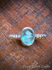 画像1: 【モチベーションUP・意志の強化】高品質 ブルーアパタイト リング 指輪 13号 ヒーリング天然石パワーストーンアクセサリー スピリチュアルお守りジュエリー スターリングシルバー (1)