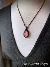 画像20: 幻想的 夕焼け色♪【夢の実現・直観力アップ】高品質ピンク ラブラドライト ネックレス ペンダント＊シンプル 1点もの マクラメ ヒーリング天然石パワーストーンアクセサリー レインボーラブラドライト スピリチュアルお守りジュエリー (20)