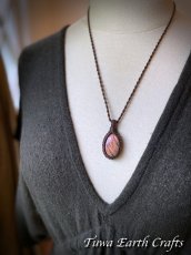 画像16: 幻想的 夕焼け色♪【夢の実現・直観力アップ】高品質ピンク ラブラドライト ネックレス ペンダント＊シンプル 1点もの マクラメ ヒーリング天然石パワーストーンアクセサリー レインボーラブラドライト スピリチュアルお守りジュエリー (16)